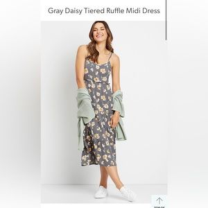Gray Daisy MIDI Dress